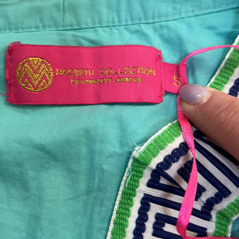 MacBeth collection turquoise tunic top - Picture 8 of 13